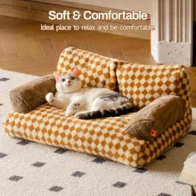 MEWOOFUN Cat Bed For Indoor Cats, Washable Dog Beds For Small Medium Dogs & Cats, Fluffy Cat Couch With Non Slip Bottom, 26x19x13 Inch Brown, 26.