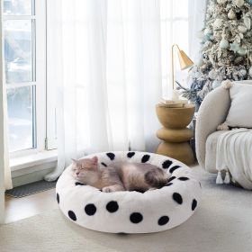 MEWOOFUN Donut Cat Bed For Indoor Cats - 23 Inch Round Washable Pet Bed With Non-Slip Bottom, Plush Fluffy Small Dog Bed For Puppies & Kittens, B