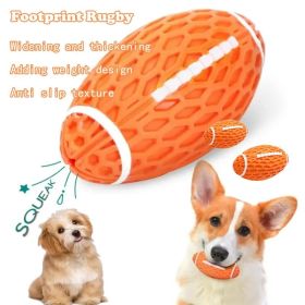 Dog Rubber Chew-resistant Interactive Squeaky Football Toy (Option: 1PC)